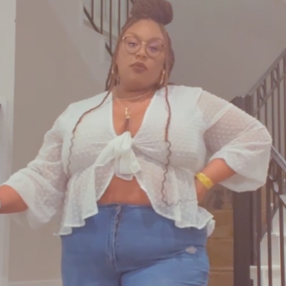 plt tie front blouse